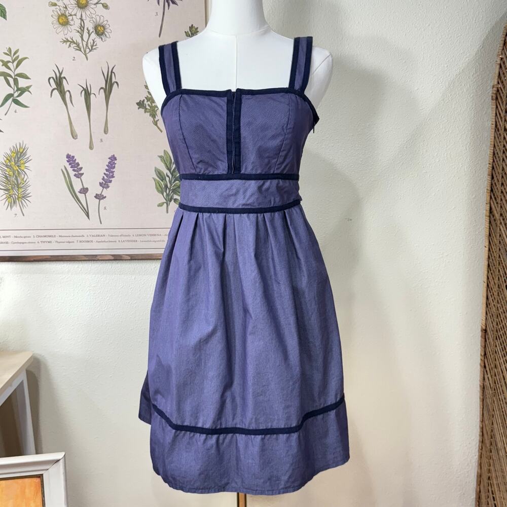 90s Y2k Pinstripe Tie Back Babydoll Dress Whimsy Twee Preppy Academia Dolly M